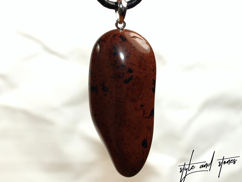 Mahogany obsidian on cord