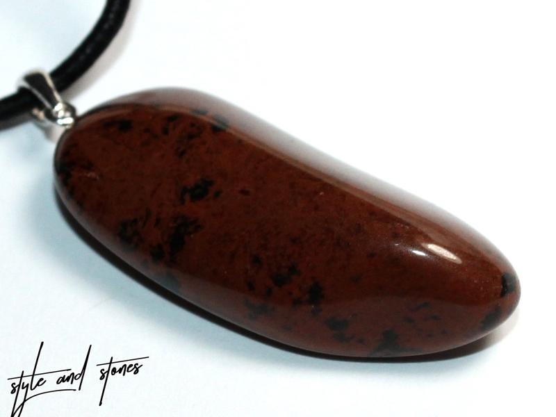 Mahogany obsidian on cord