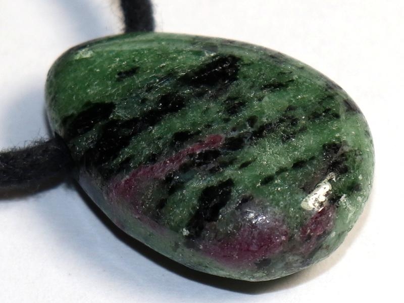 Ruby in zoisite on cord