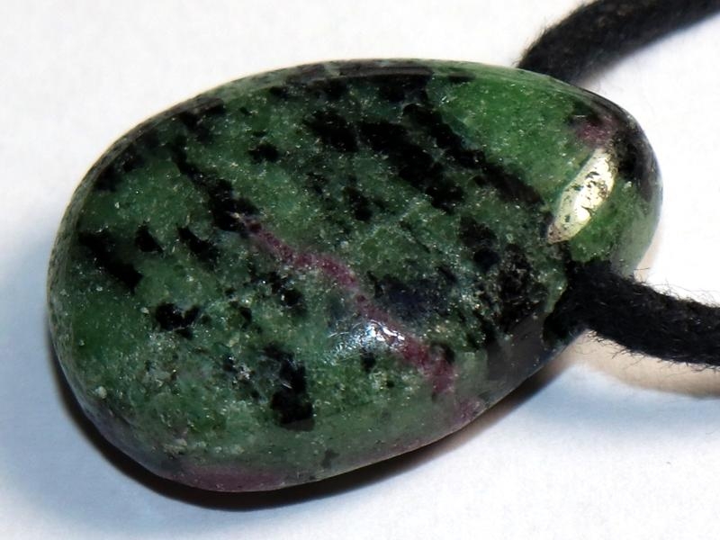 Ruby in zoisite on cord