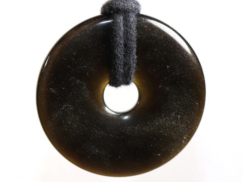 Gold obsidian on cord