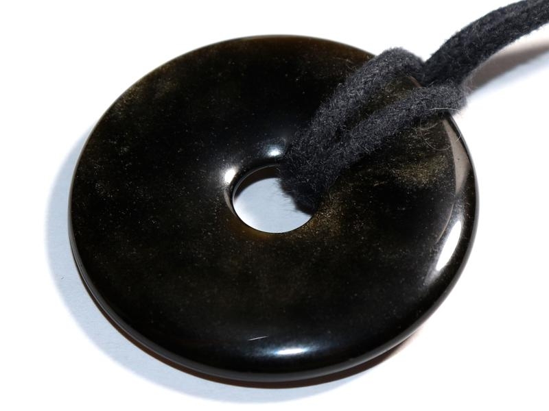 Gold obsidian on cord