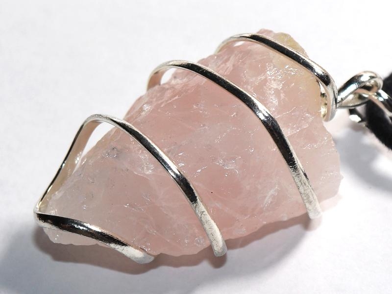 Rose quartz on cord