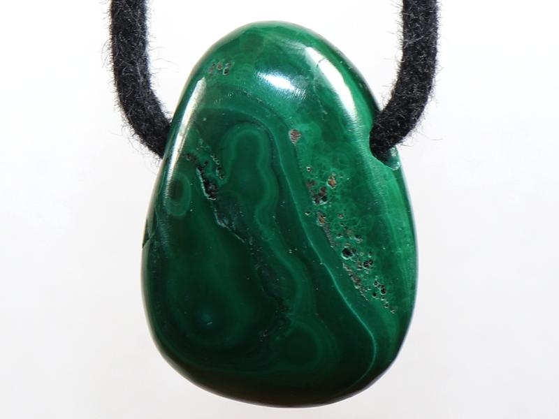 Malachite on cord