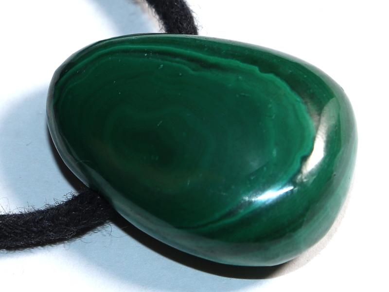 Malachite on cord