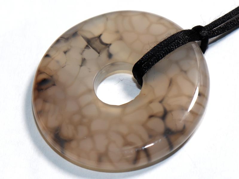 Spiderweb agate on cord