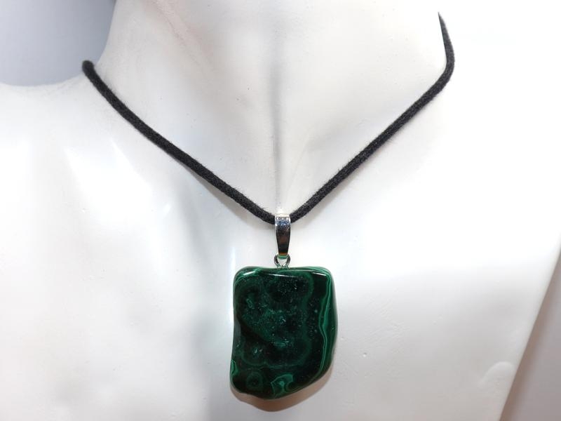 Malachite on cord