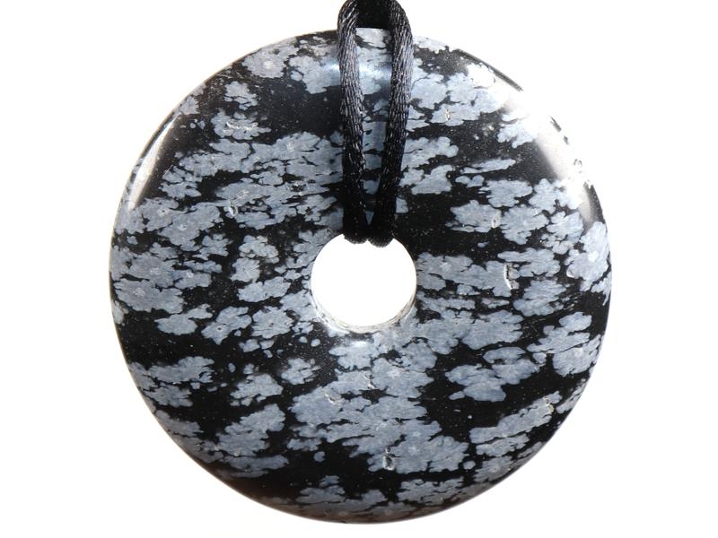 Snowflake obsidian on cord