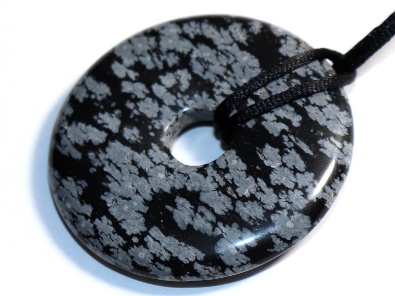 Snowflake obsidian on cord