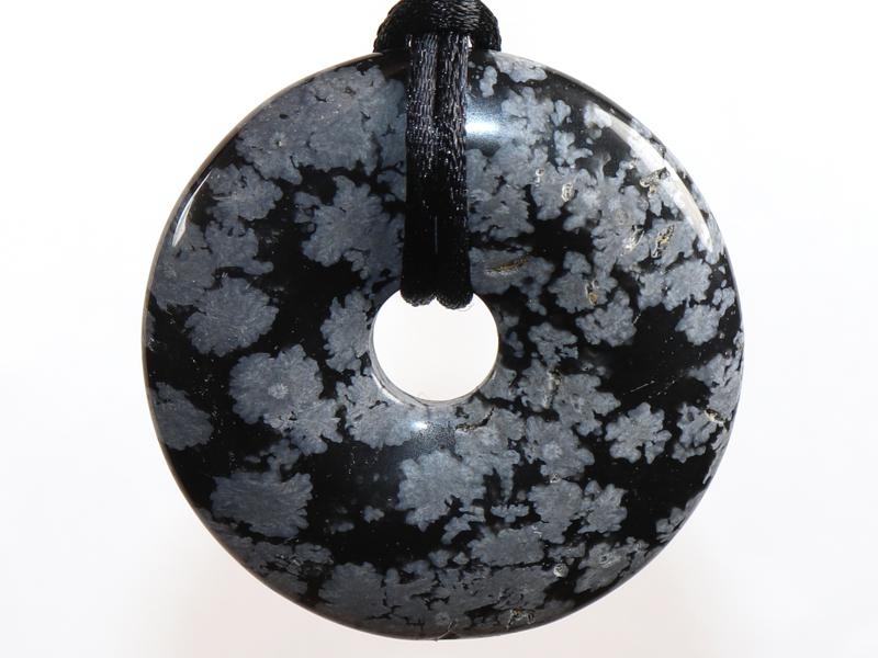 Snowflake obsidian on cord