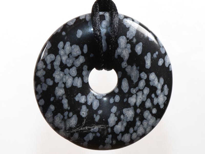 Snowflake obsidian on cord