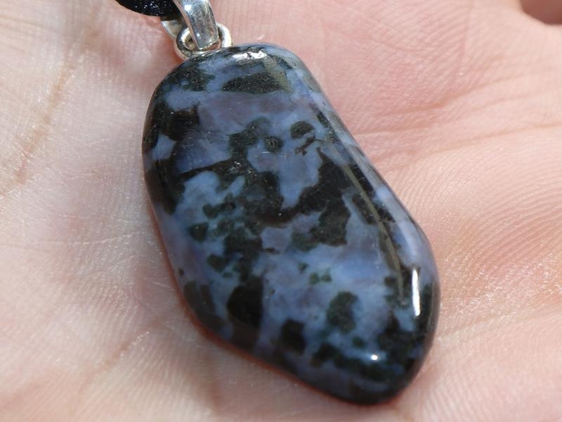 Moss agate on cord