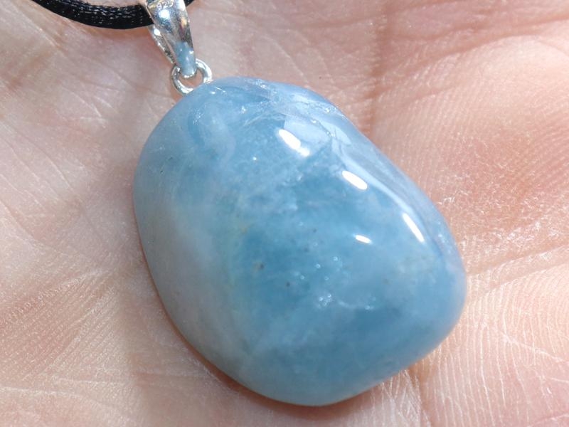 Aquamarine on cord