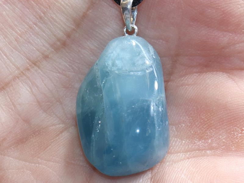 Aquamarine on cord