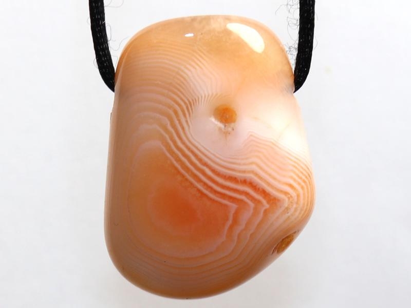 Apricot agate on cord