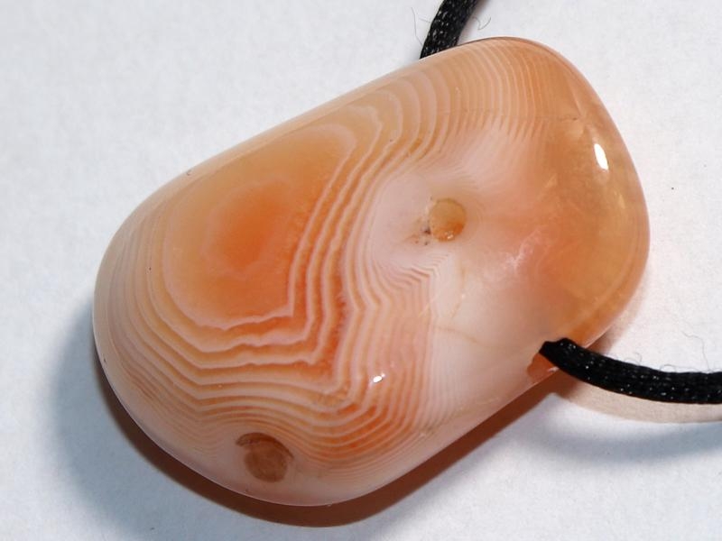 Apricot agate on cord