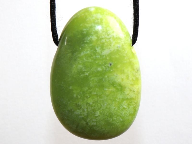 Chrysoprase on cord