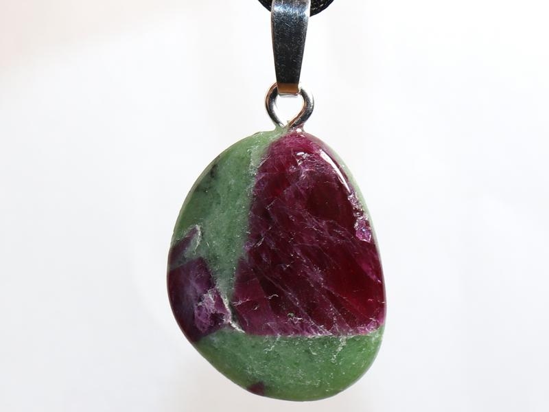 Ruby in zoisite on cord