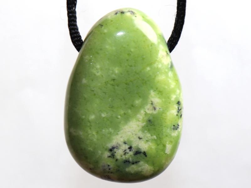 Chrysoprase on cord