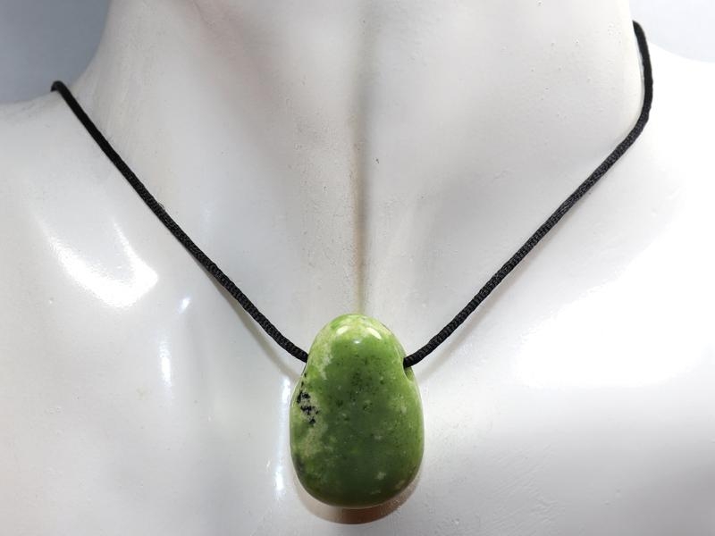 Chrysoprase on cord