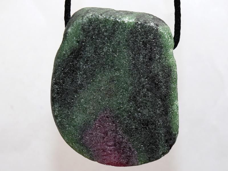 Ruby in zoisite on cord