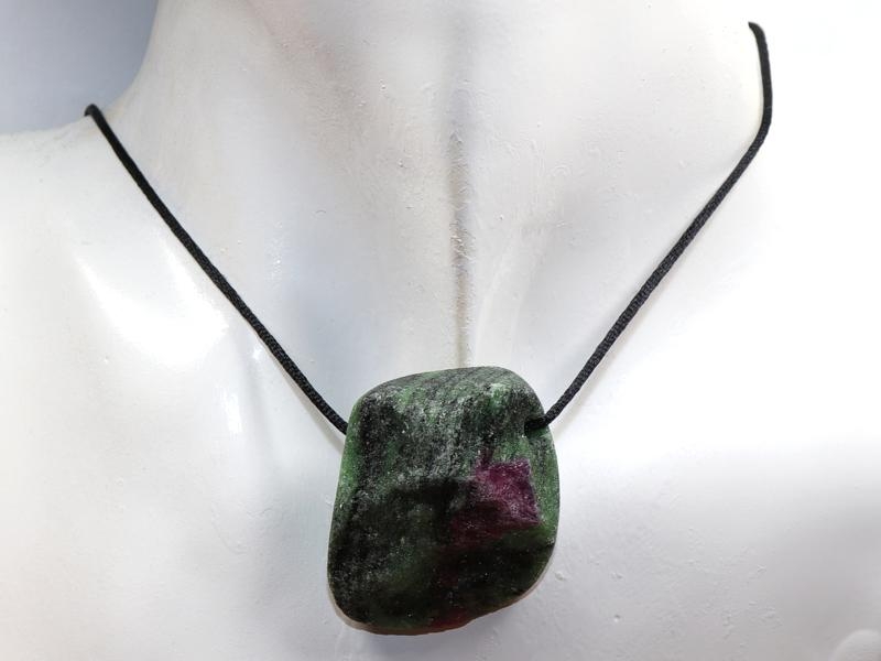 Ruby in zoisite on cord