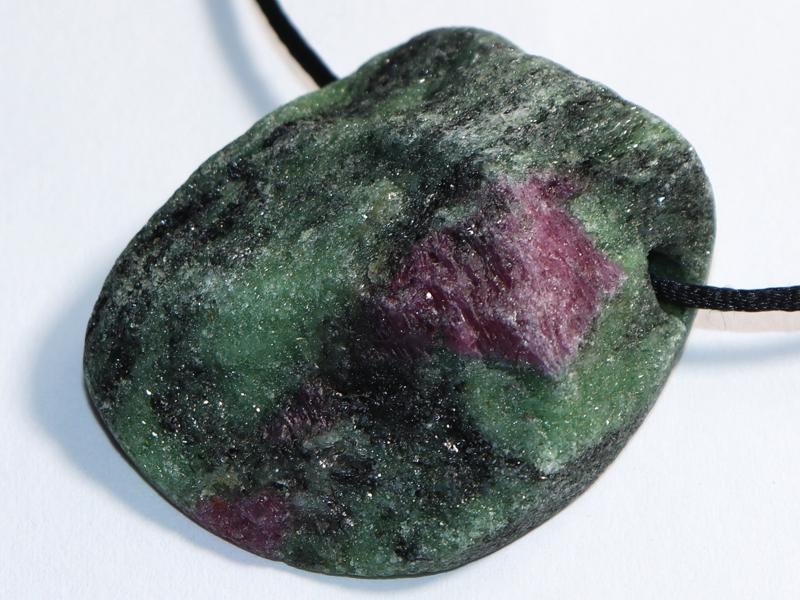 Ruby in zoisite on cord