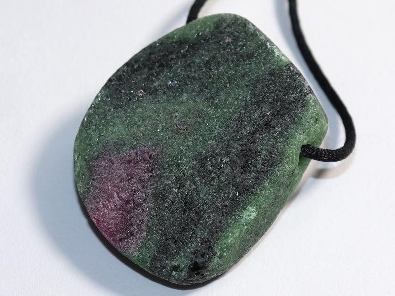 Ruby in zoisite on cord