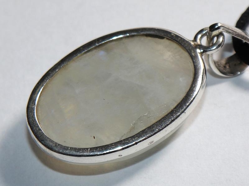 White labradorite on cord