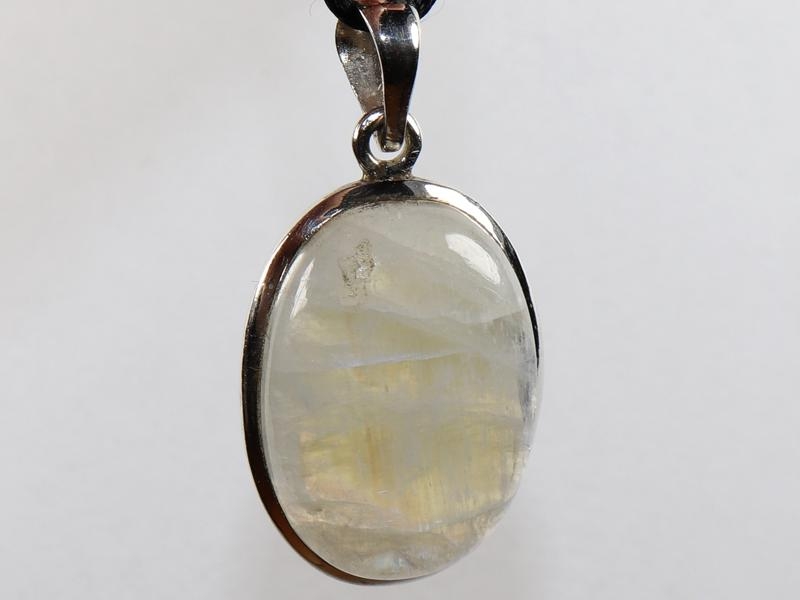 White labradorite on cord