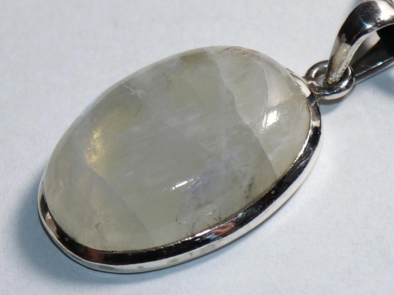 White labradorite on cord