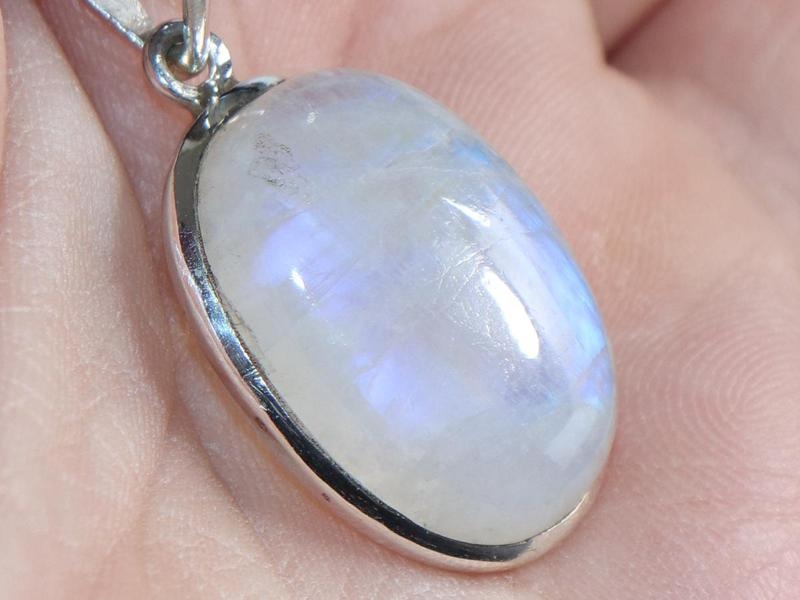 White labradorite on cord