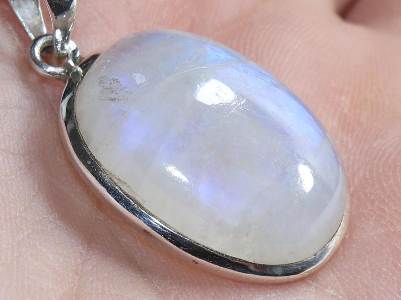 White labradorite on cord