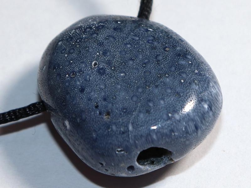 Blue coral on cord