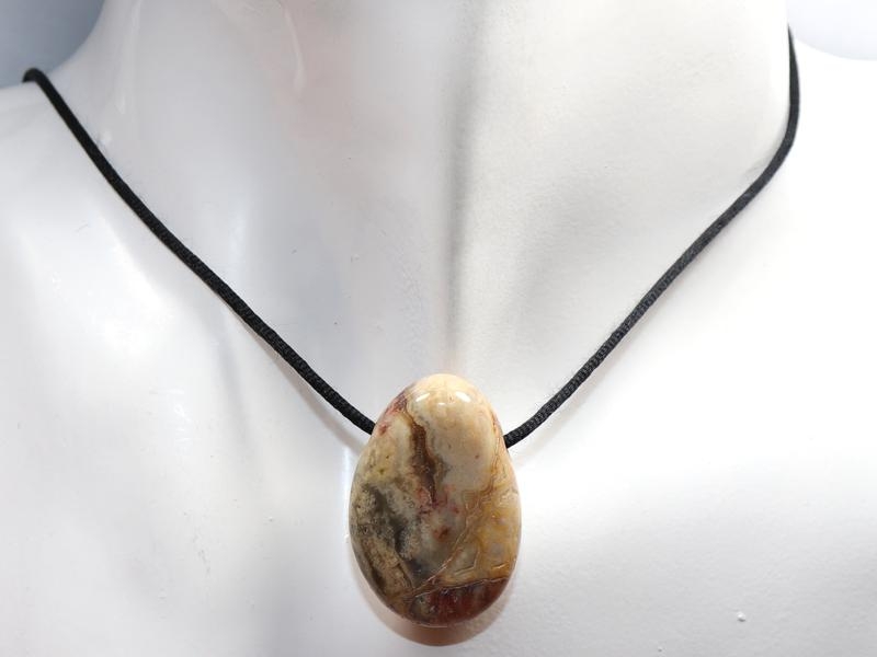 Crazy lace agate on cord