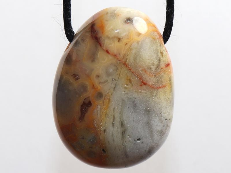 Crazy lace agate on cord