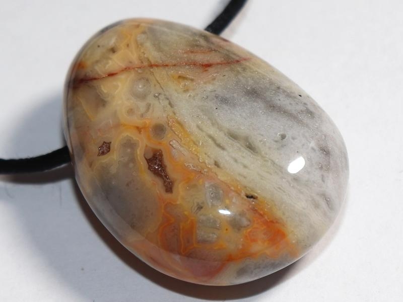 Crazy lace agate on cord