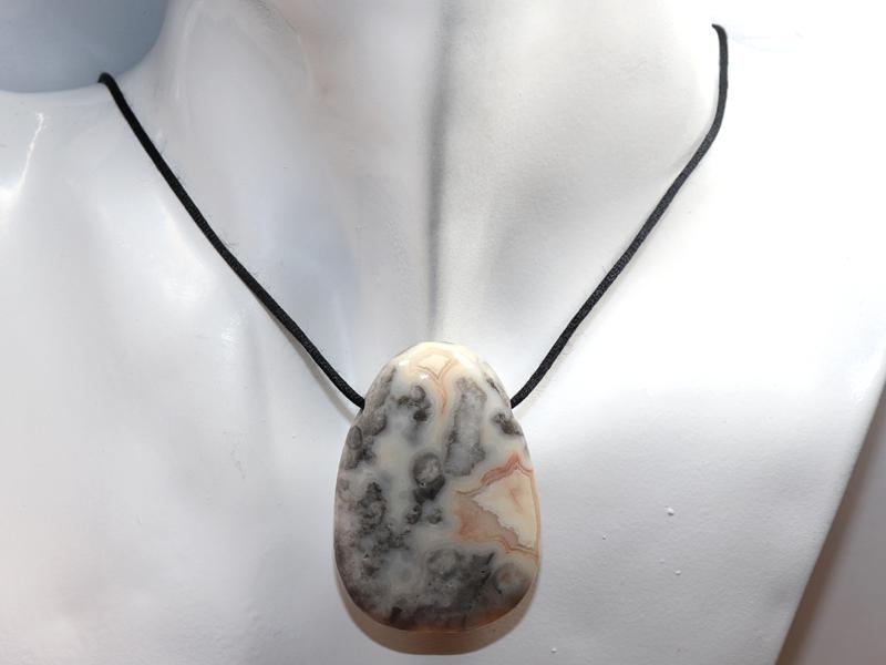 Crazy lace agate on cord