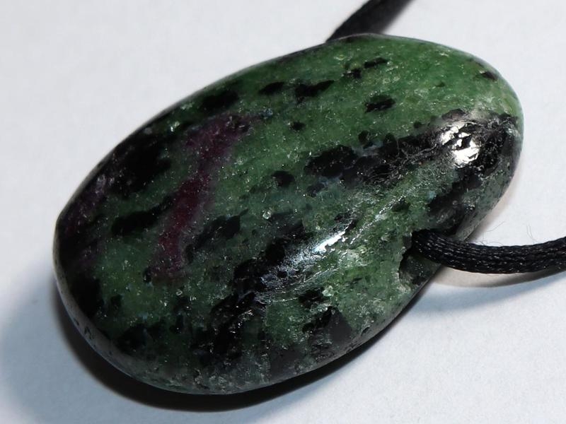 Ruby in zoisite on cord