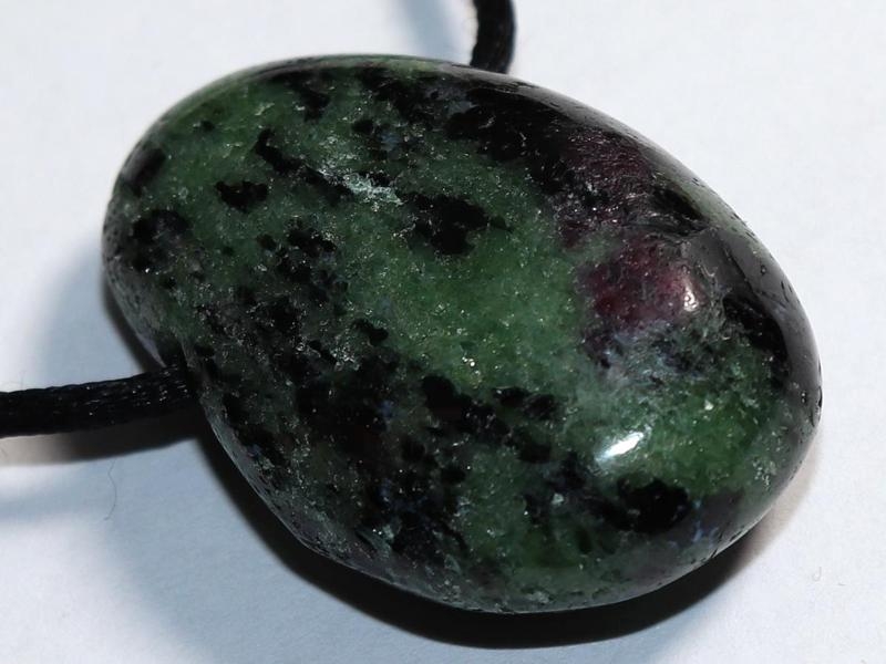 Ruby in zoisite on cord