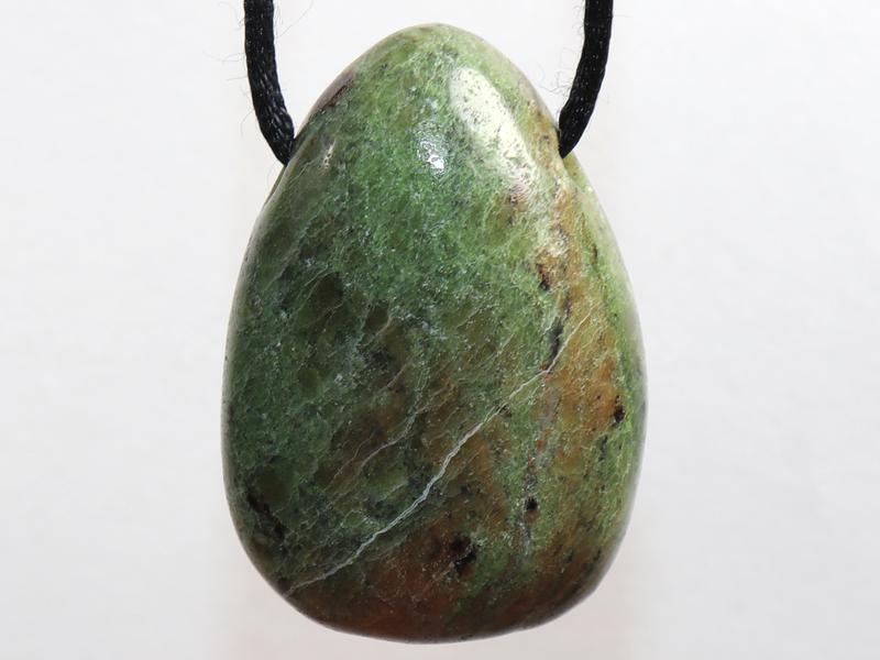 Green opal on cord