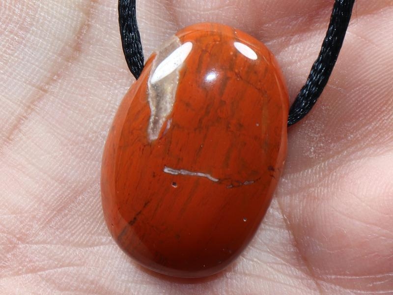 Red jasper on cord