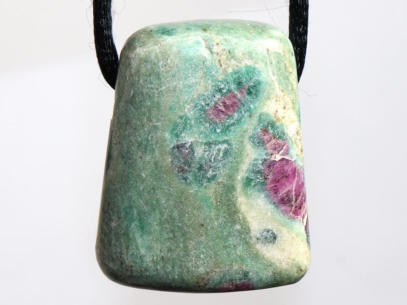 Ruby in fuchsite on cord