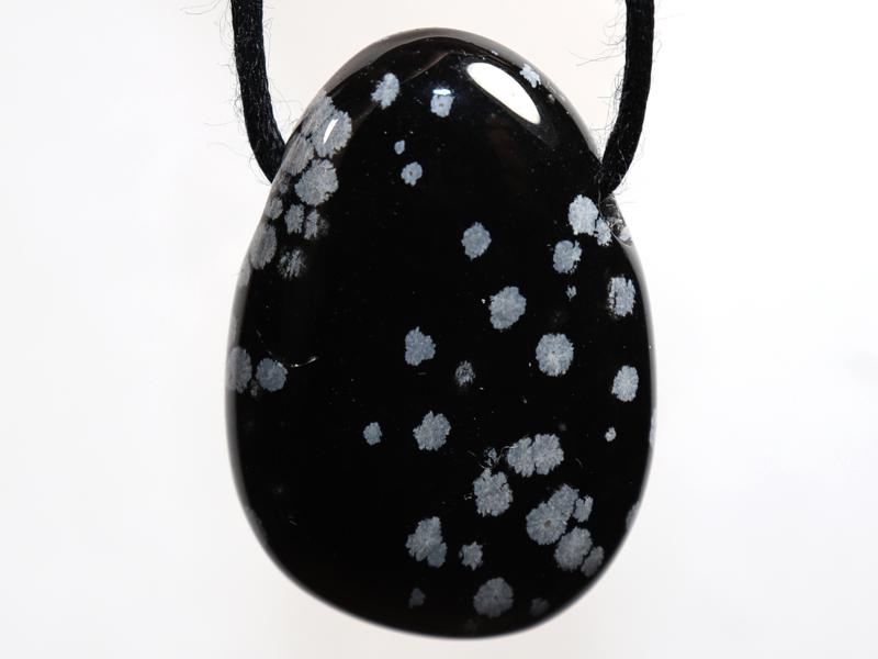 Snowflake obsidian on cord