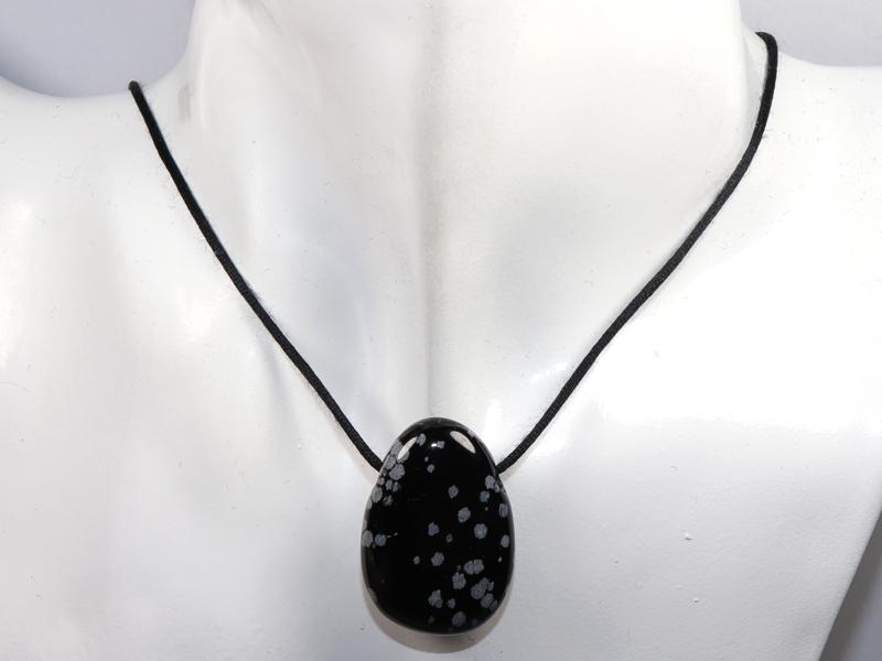 Snowflake obsidian on cord