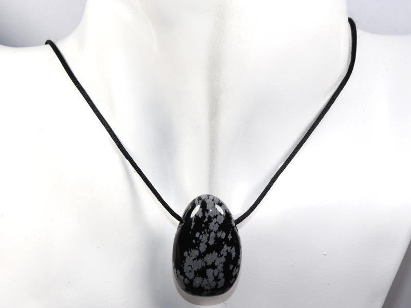 Snowflake obsidian on cord