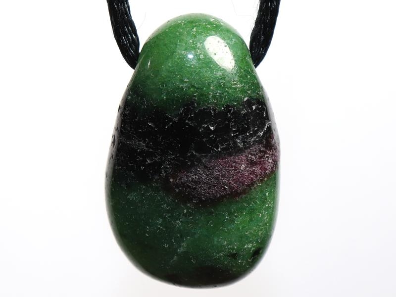 Ruby in zoisite on cord