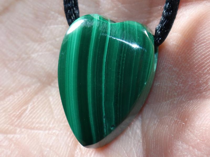 Malachite on cord