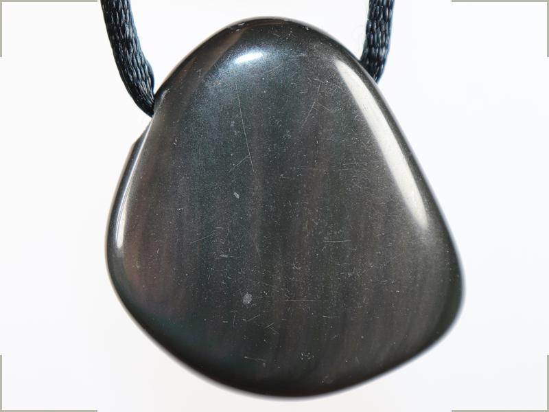 Rainbow obsidian on cord