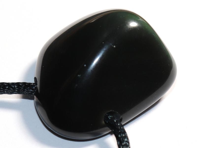 Rainbow obsidian on cord